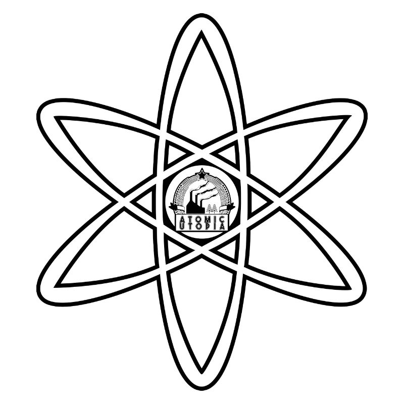 Atomic Utopia - Atom Emblem in White