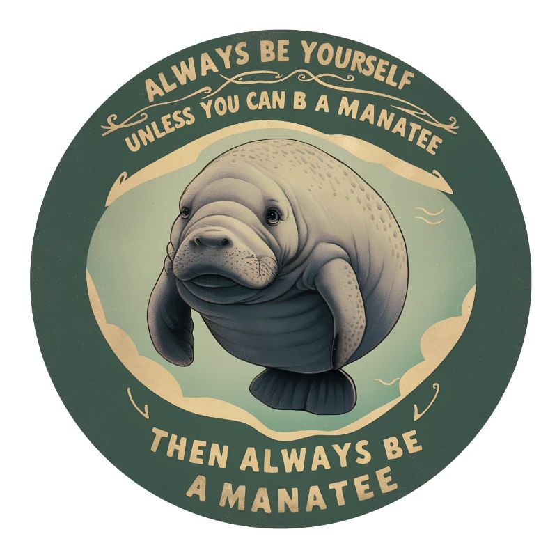 Sei Du selbst oder sei ein Manatee Lebensweisheit