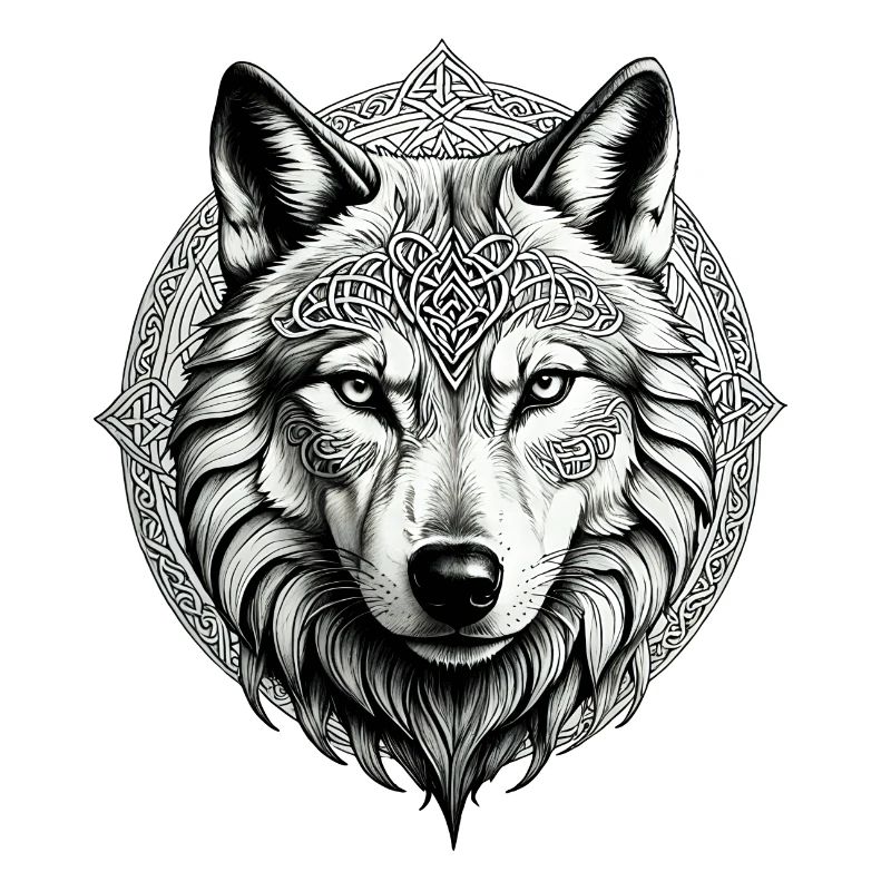 Wolf with Celtic Knot 01
