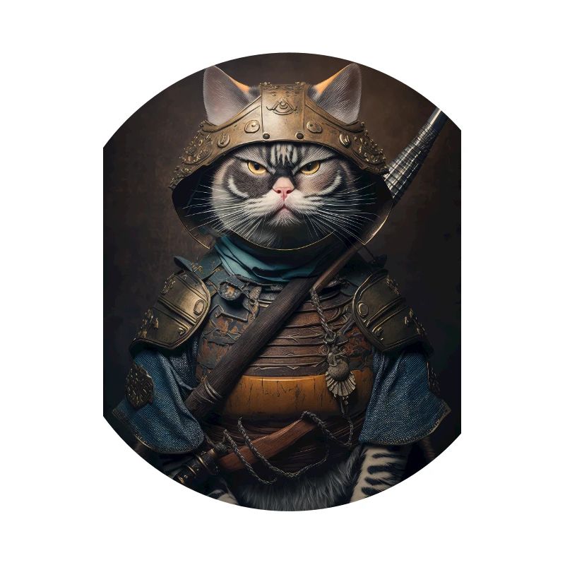 Samurai Cat Cat Cool Japan Warrior