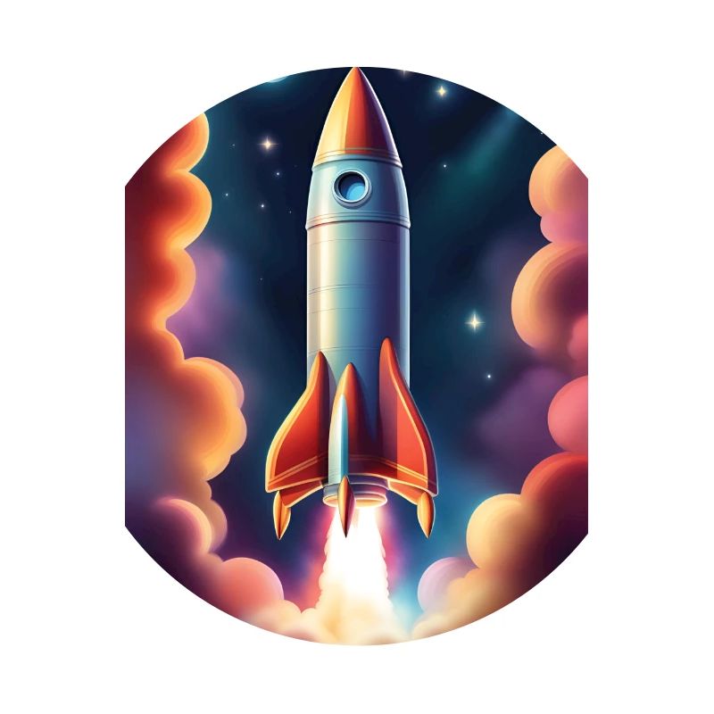 Fusée volant dans l’espace