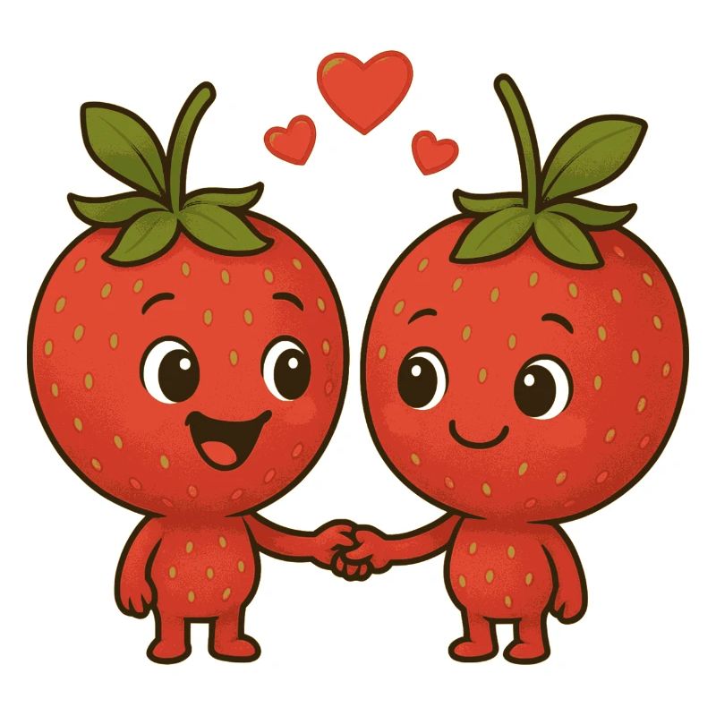 Fraises avec cœurs