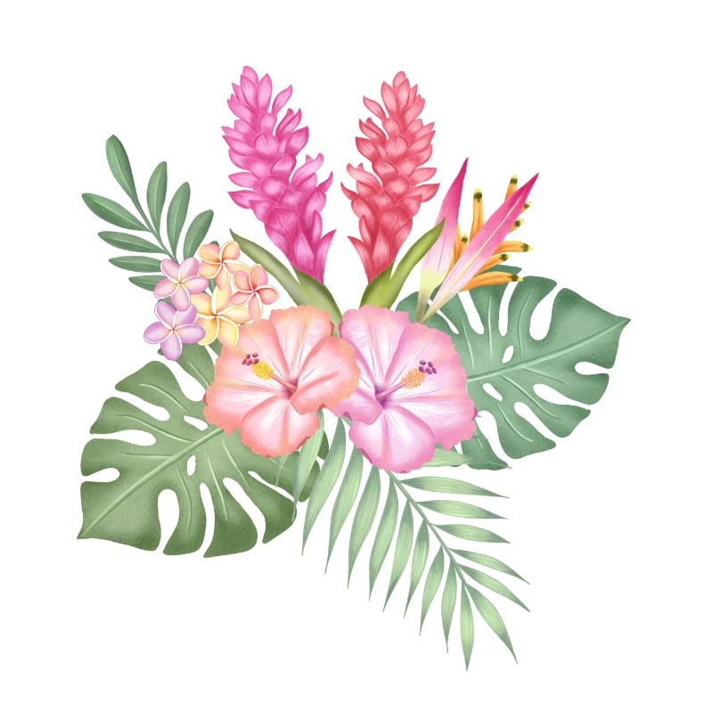 Salutation des fleurs tropicales