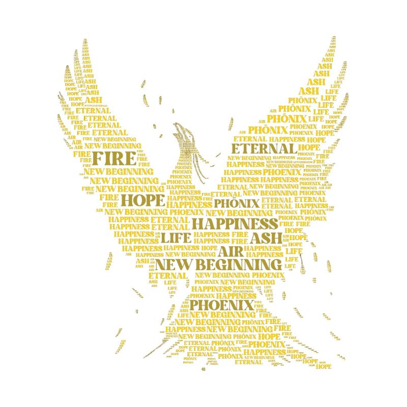 PHOENIX: Conception d’art de mots! Créatures mythiques, mythologie