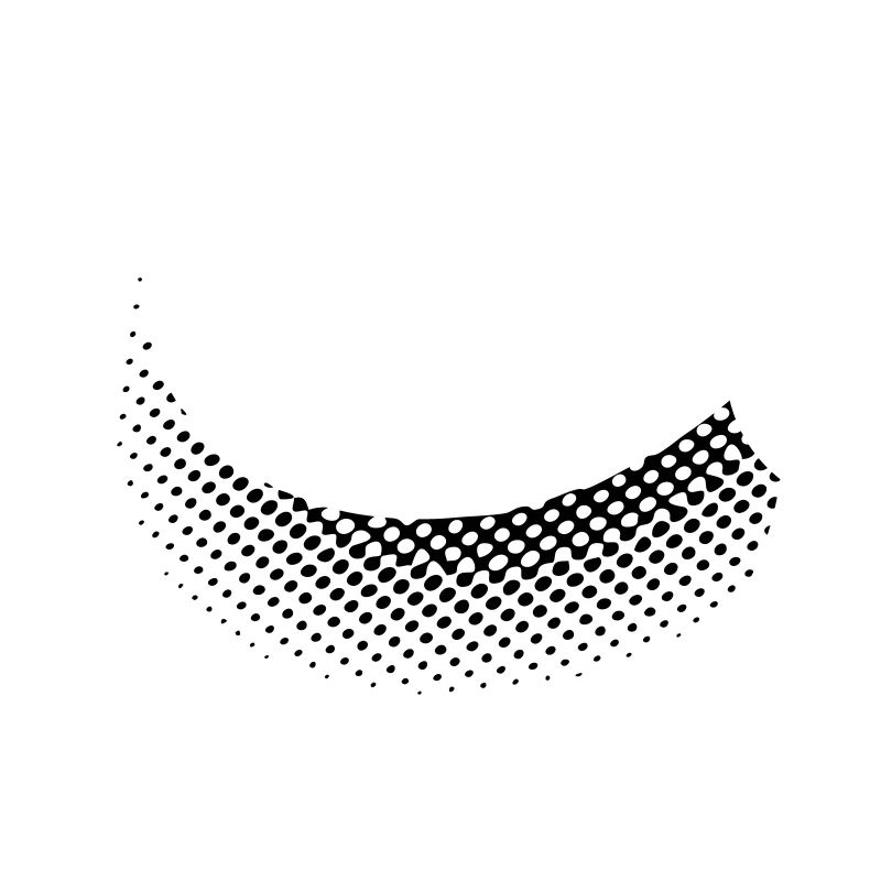 Dotted Half Semicircle Vector Graphic
