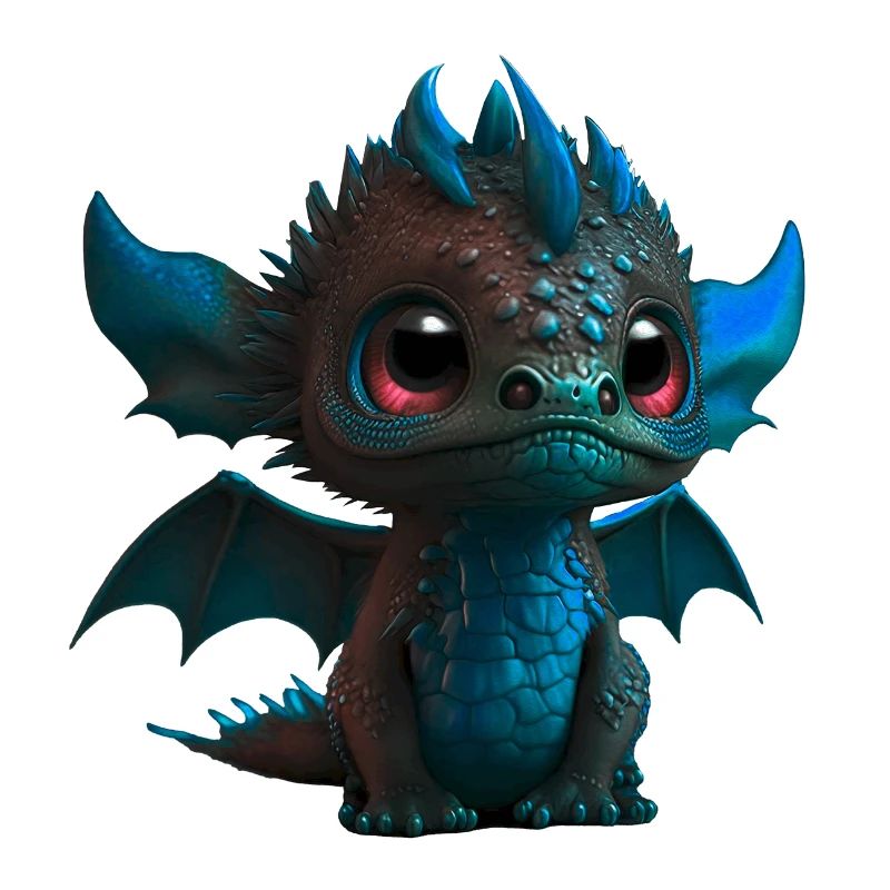 Bébé Dragon Bleu | Mignon bébé dragon bleu