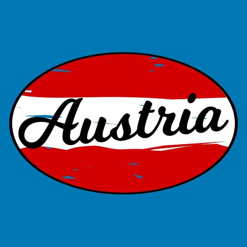 Austria Script Logo auf Rot