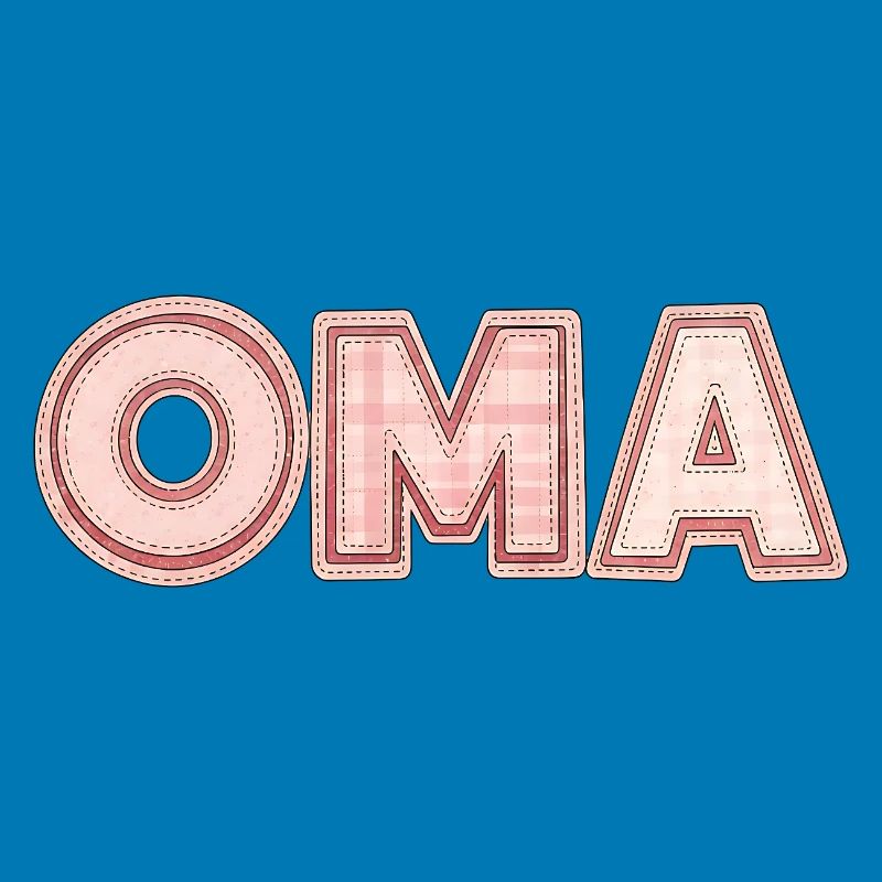 Oma Retro Schriftzug Geschenk Idee Patchwork