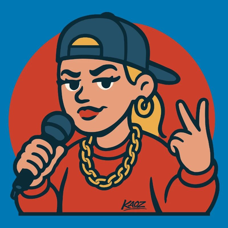 Diva du rap avec micro