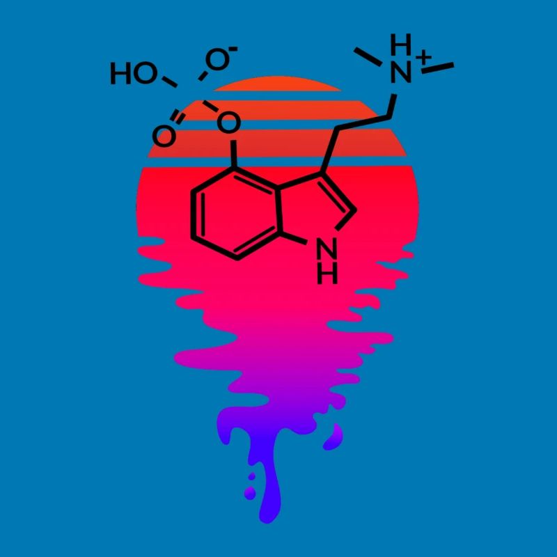 Molécule de psilocybine avec Retro Sunset