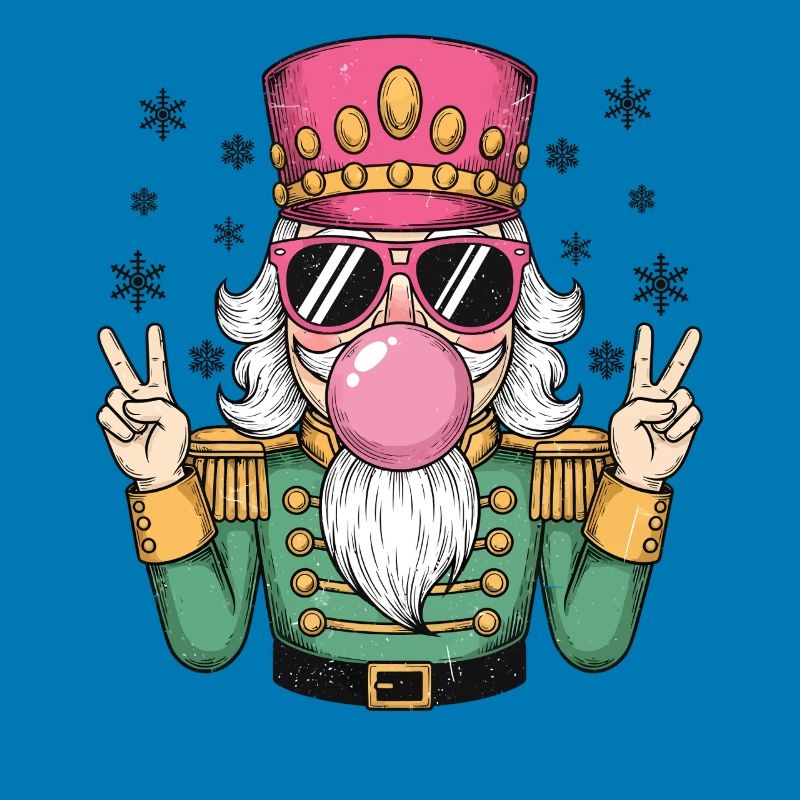 Nutcracker blows chewing gum