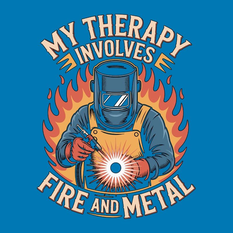 Welder My Therapy Involves Fire Mechanic Workshop