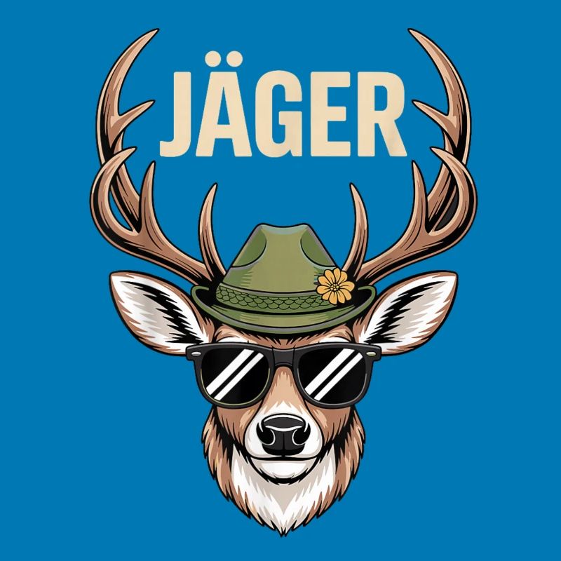 Hunter Deer with Hat Sunglasses