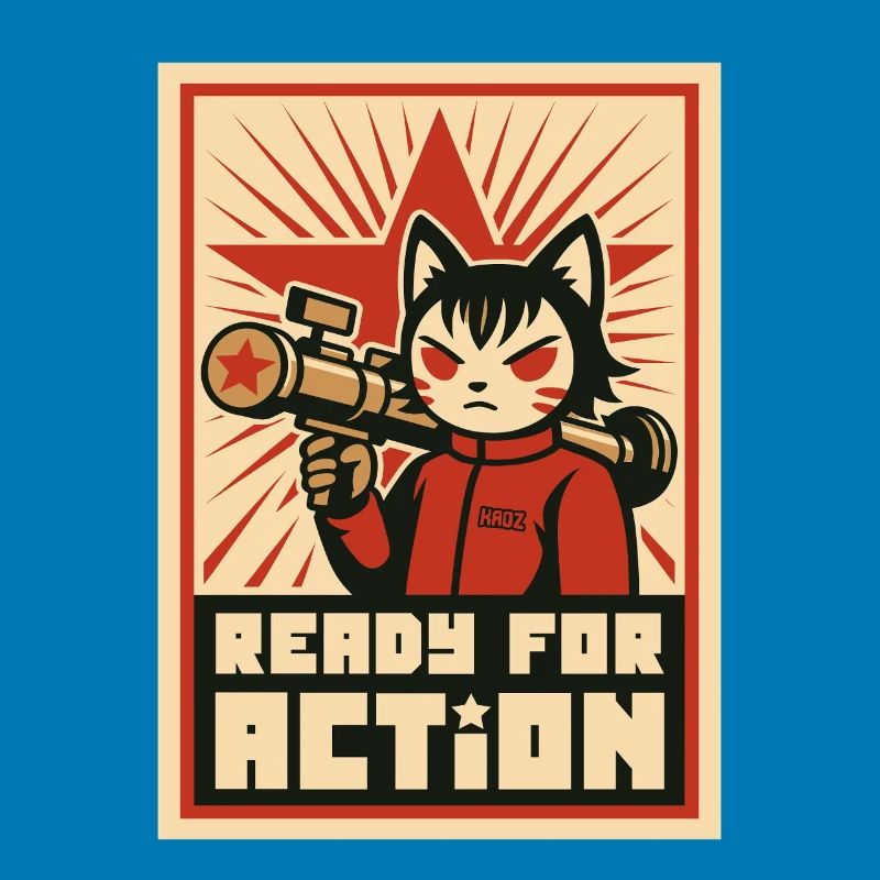 Retro Cat Commando: Bereit für den Einsatz