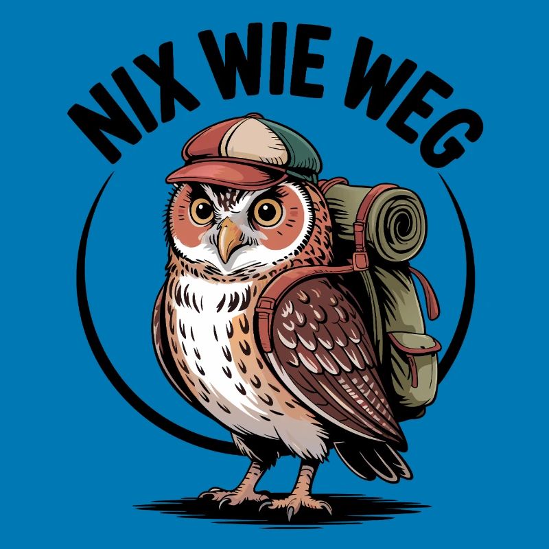 Wander-Eule mit Rucksack