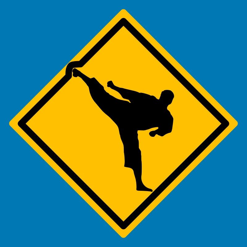 Karate Warnschild Yokogeri