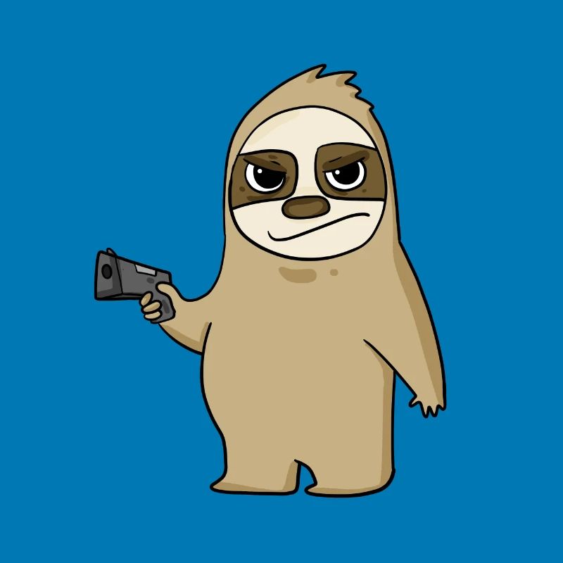 Sloth with pistol