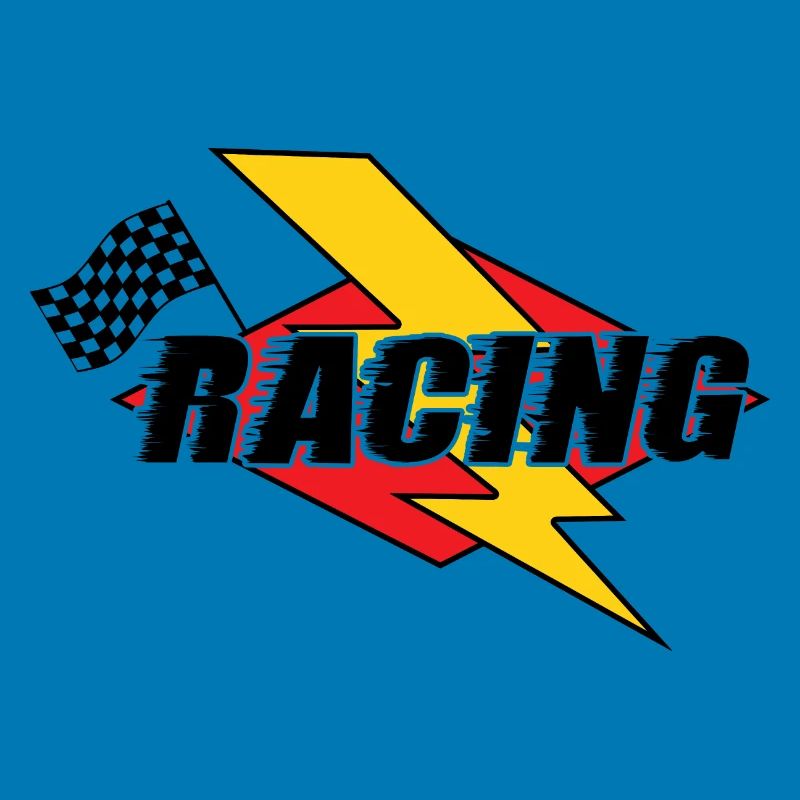 Racing Lightning Bolt & Flag