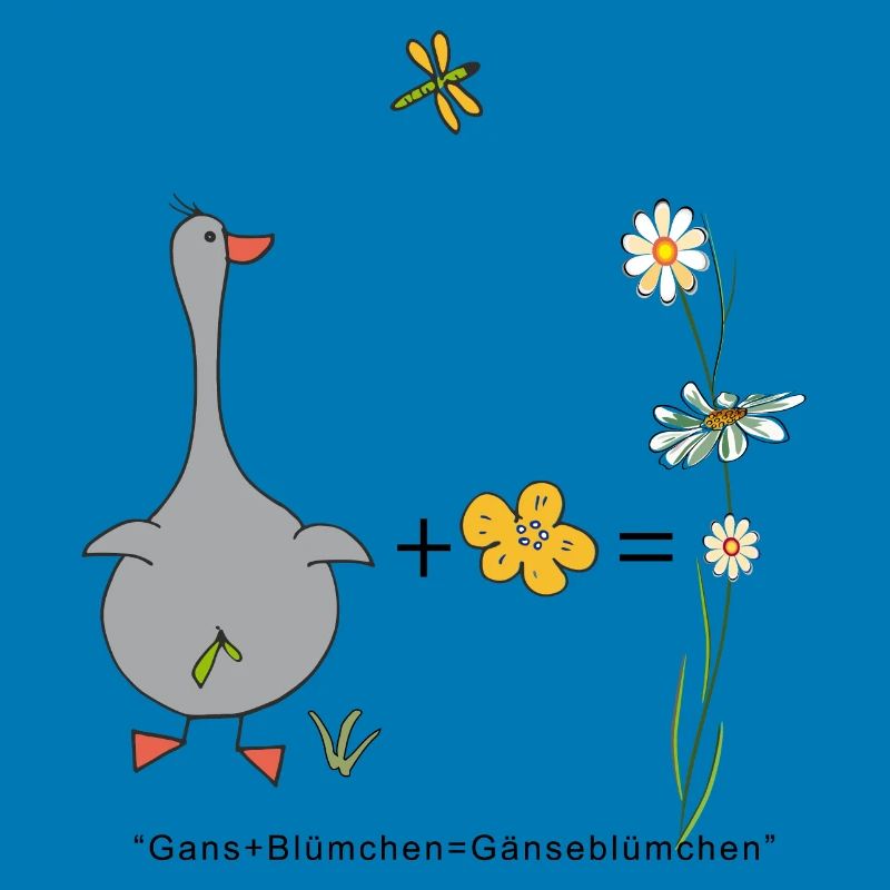 Gans und Blümchen gleich Gänseblümchen