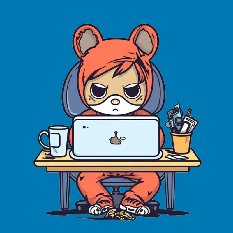 Grumpy Coder in Hoodie