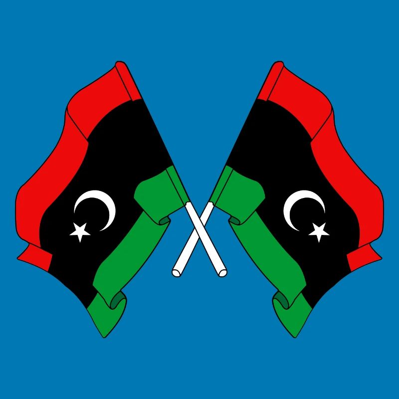 Two flags Libya