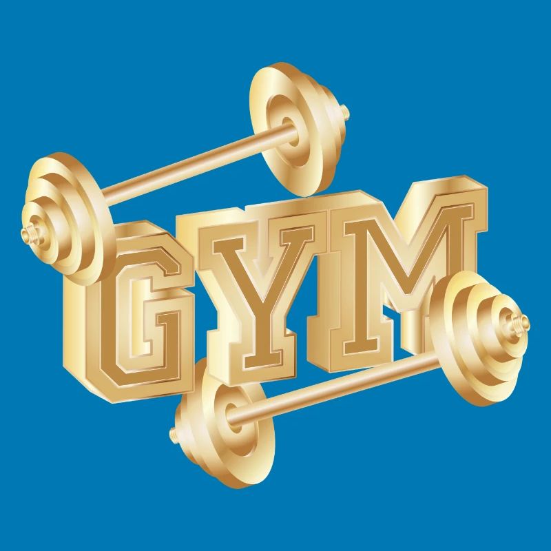 Typographie d’haltères dorée pour les amateurs de gym
