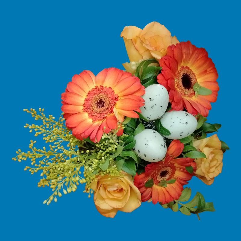 Bouquet with Easter Eggs Pattern