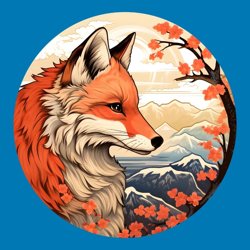 Fuchs zwischen den Blütengipfeln Herbst