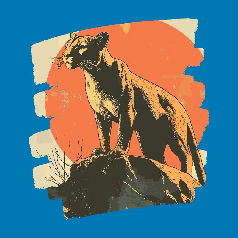 Lion from mountain Retro