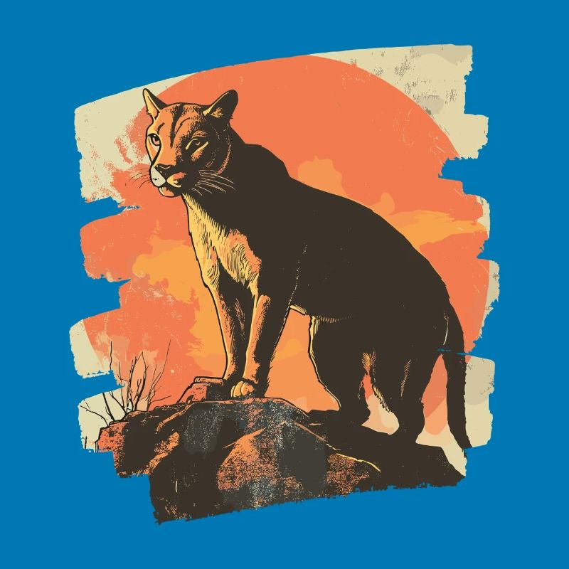 Lion from mountain Retro