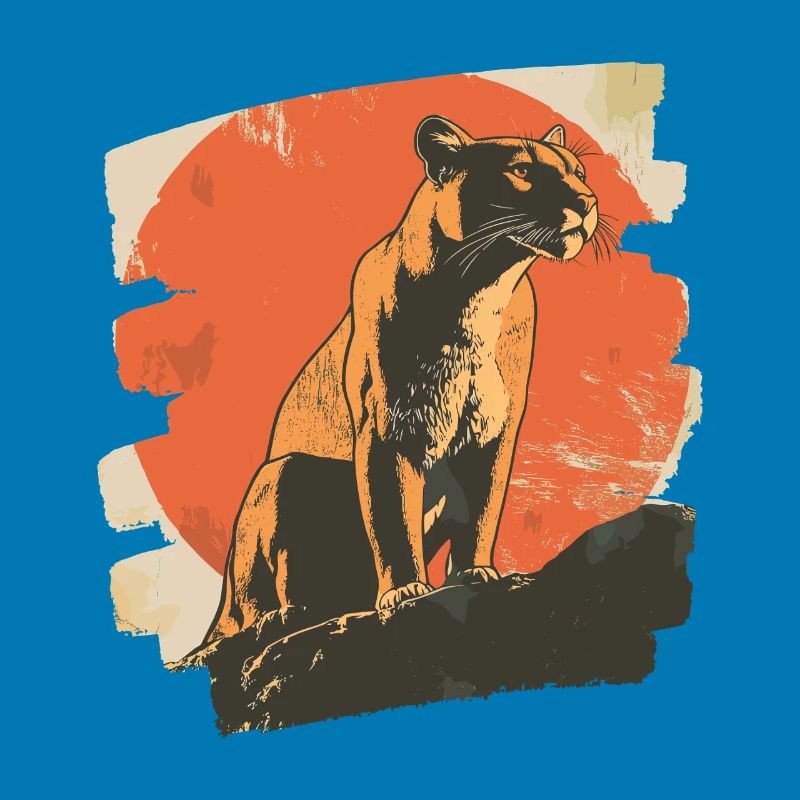 Lion from mountain Retro