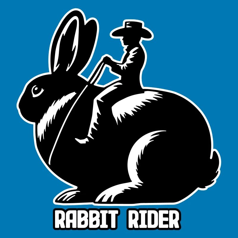 Rabbit Rider (texte léger - avec contour, 3 couleurs)