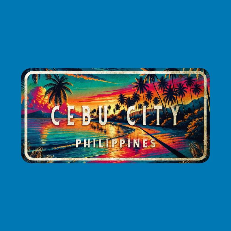 Cebu City – Tropical Retro Schild