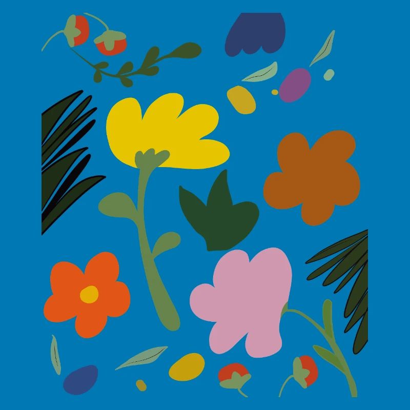 Abstract Flowers in Spring Palette