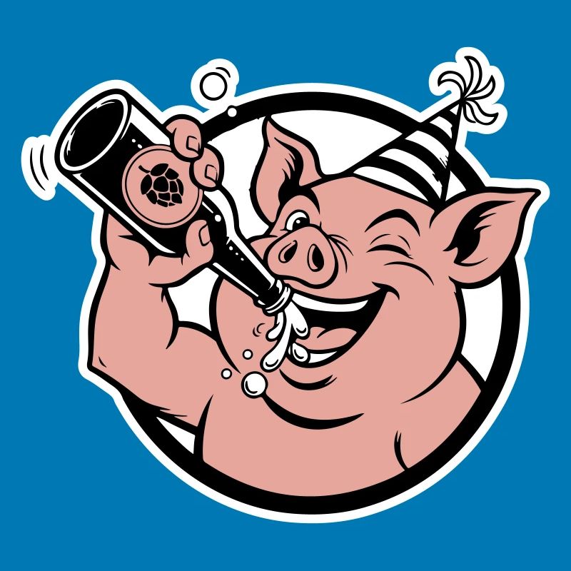 Piggy with Celebration Bottle