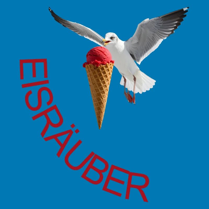 Möwe mit Eiscreme Eisräuber