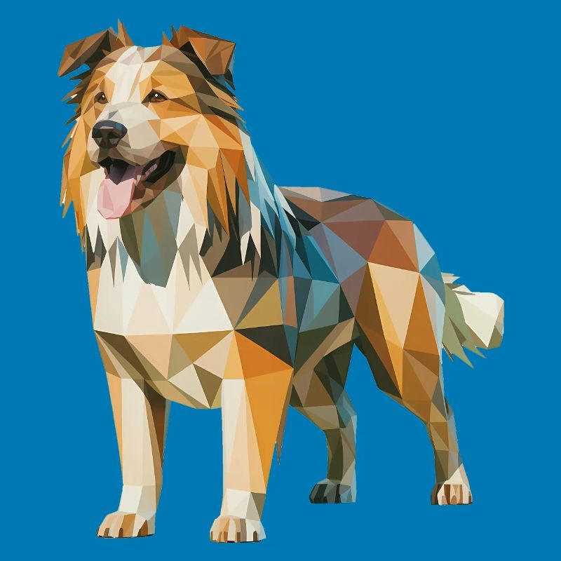 Australian Shepherd - Cool Low Poly  Logo