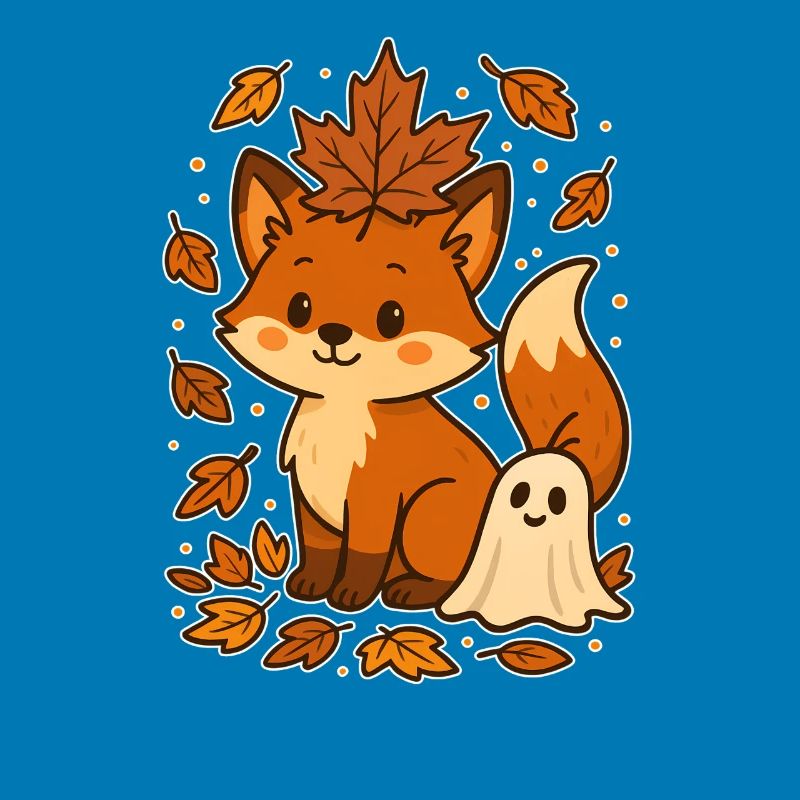 Herbstlicher Fuchs mit Blättern