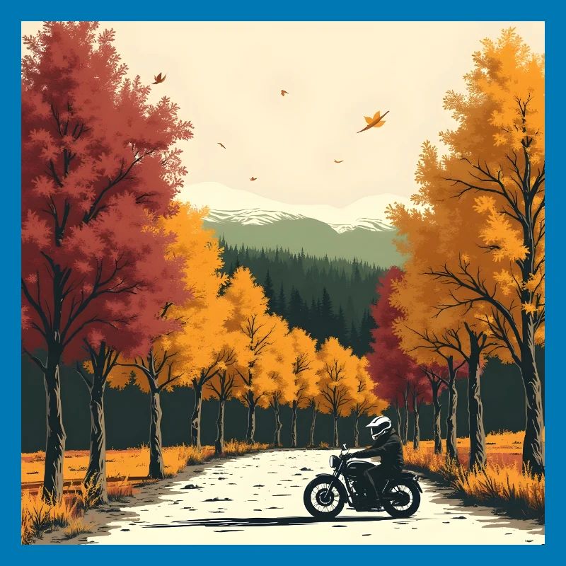 Rangée d’arbres à impression en bloc + vélo