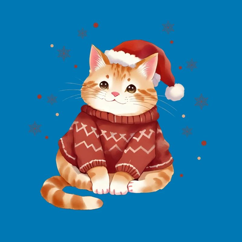Conception de pull de Noël chat confortable