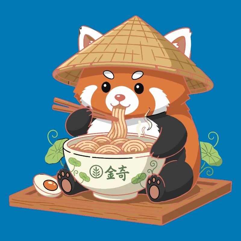 Panda Ramen mit Strohhut