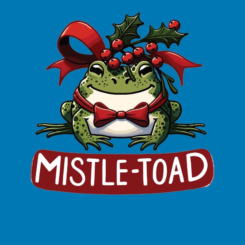 Mistle-Toad Funny Christmas Toad Pun