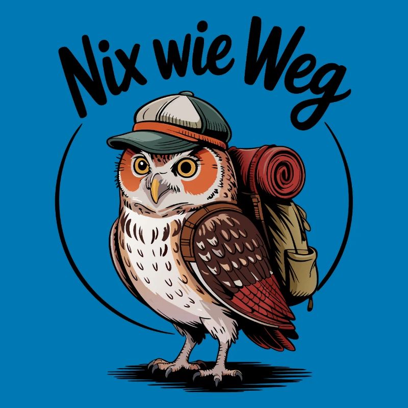 Waldwanderer Eule mit Rucksack