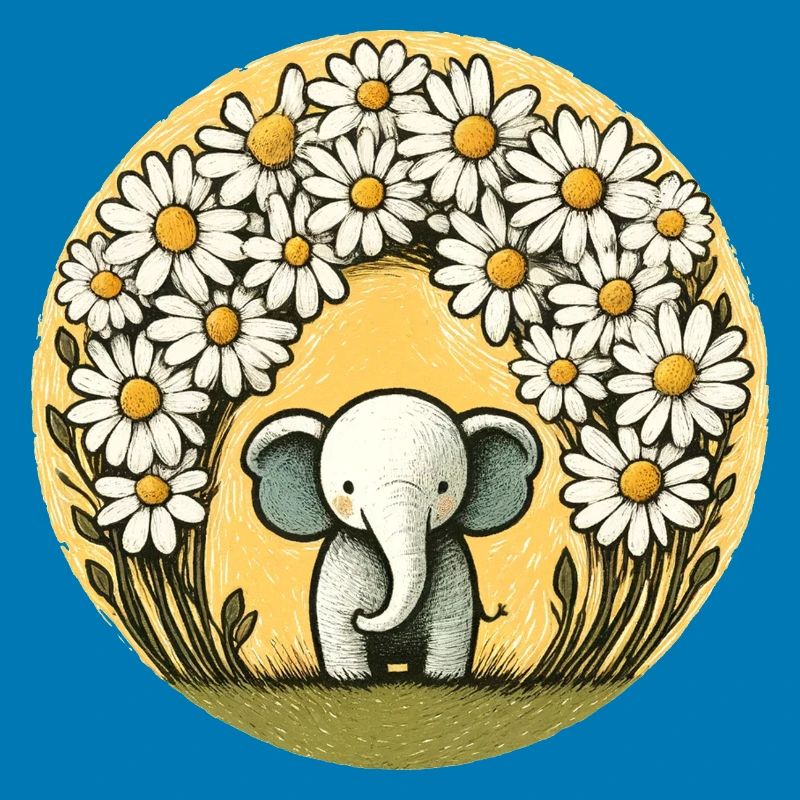 Elephant in Daisy Ring