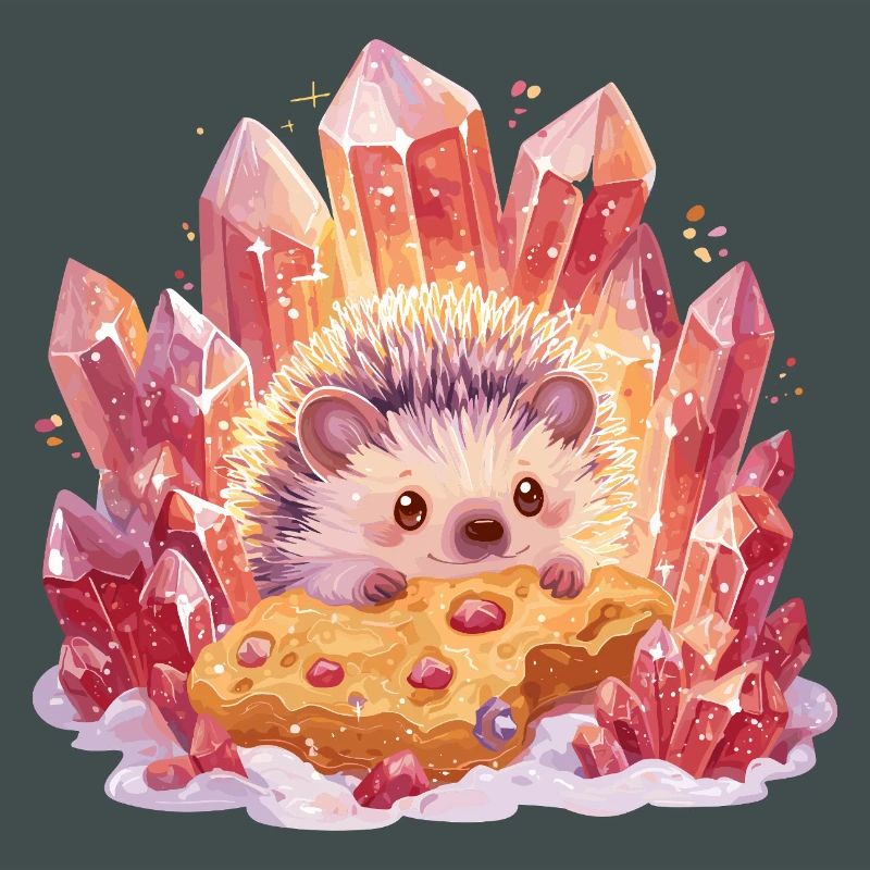 Kristall-Igel mit Cookie