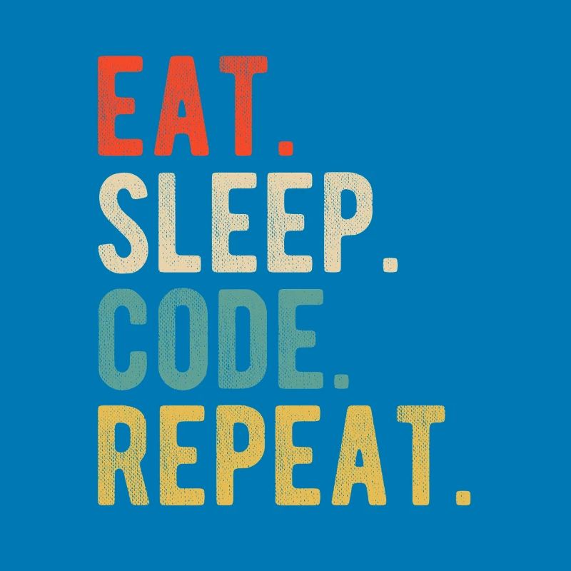 Eat Sleep Code Repeat Programmer Nerd Retro