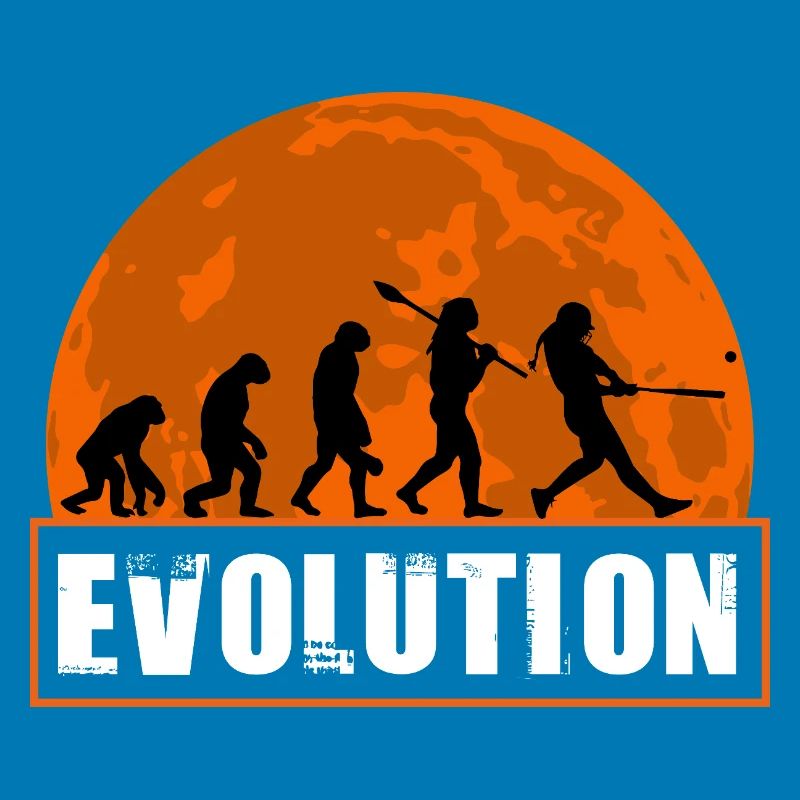 Baseball Softball Evolution Funny Player Gift Art