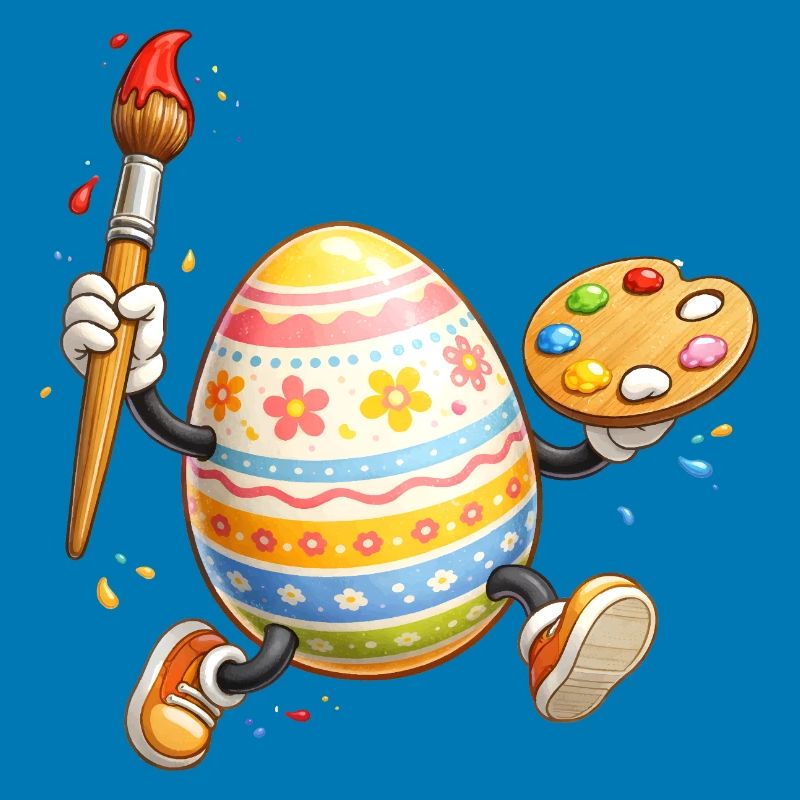 Artistic Easter Egg with Brush