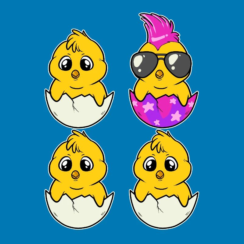 Cool Punk Chick Be Different Funny Easter Motif
