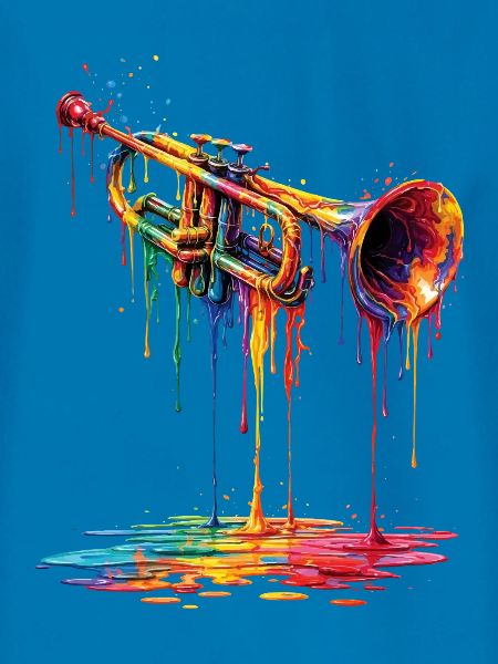 Trumpet with dripping paint